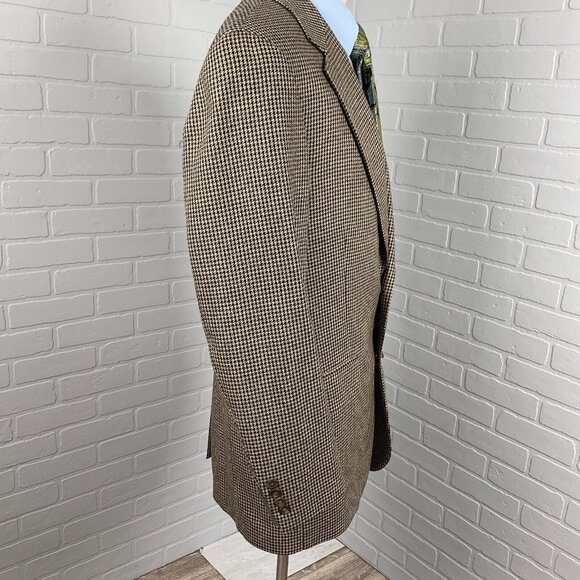 Ralph Lauren Chaps Men 40Tall‎ Black Tan Houndstooth Silk Wool Classic Canada - Picture 5 of 15